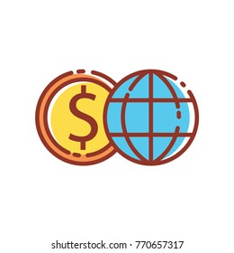 world wide icon vector modern style design