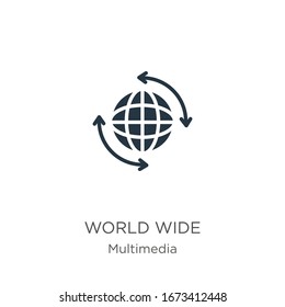 World wide icon vector. Trendy flat world wide icon from multimedia collection isolated on white background. Vector illustration can be used for web and mobile graphic design, logo, eps10