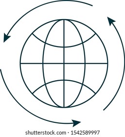 World Wide Internet icon. Global connectivity and online network usage. Vector illustration
