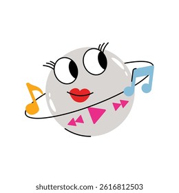World wide music vector Sticker. Eps 10 file