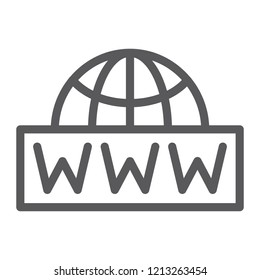World wide net line icon, communication and network, internet sign, vector graphics, a linear pattern on a white background, eps 10.
