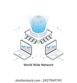 World Wide Network isometric stock illustration. EPS File stock illustration