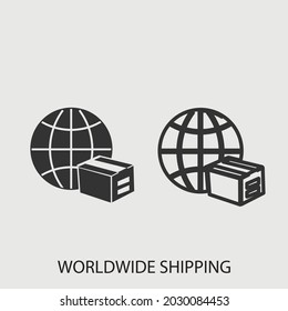 World Wide Shipping Vector Icon Illustration Sign For Web And Design