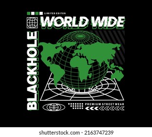 world wide slogan design with grid globe urban t shirt style for streetwear and urban style t shirt design,screen printing