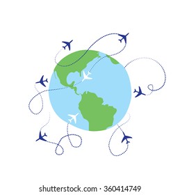 world wide traveling concept