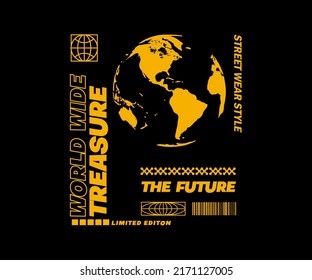 world wide treasure for urban style t shirt design graphic streetwear, hoodie, etc