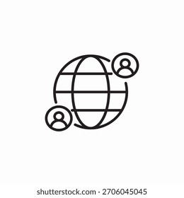 world wide users connection icon sign vector