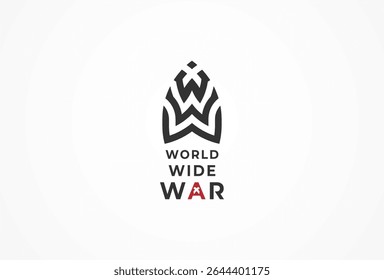 world wide war logo text illustration forming boom icon logo design, vector illustration