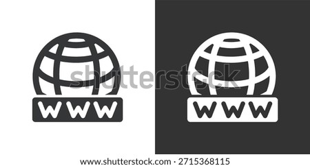 World Wide Web Access icon. Solid glyph series icon
