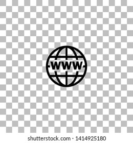 World Wide Web. Black Flat Icon On A Transparent Background. Pictogram For Your Project