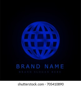 World wide web blue chromium metallic logo