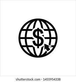 World wide web concept globe icon set. Planet web symbol set.