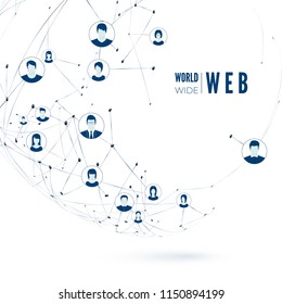 World Wide Web Concept. Social Media. Global Network Connection. Vector Illustration