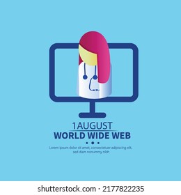 World Wide Web Consortium ,W3C mean  Computer and Internet acronyms ,letters and icons ,Vector illustration.