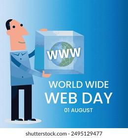 World Wide Web Day is an annual celebration observed on August 1st to commemorate the invention of the World Wide Web. EPS FILE.