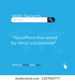 World Wide Web Day, Creative Quotes Social Media Template Design Vector 