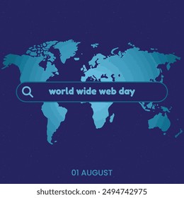 World Wide Web day Flat illustration, web day poster, Banner for business uses, www concept poster banner design.EPS FILE. 1 AUGUST.