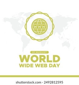 World Wide Web Day, happy World Wide Web Day held on 01 August, World Wide Web Day stock illustration, eps file.