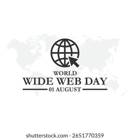 World Wide Web Day, happy World Wide Web Day held on 01 August, World Wide Web Day stock illustration. 