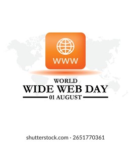World Wide Web Day, happy World Wide Web Day held on 01 August, World Wide Web Day stock illustration. 