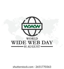 World Wide Web Day, happy World Wide Web Day held on 01 August, World Wide Web Day stock illustration. 