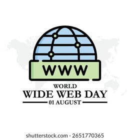 World Wide Web Day, happy World Wide Web Day held on 01 August, World Wide Web Day stock illustration. 
