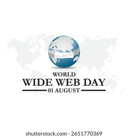 World Wide Web Day, happy World Wide Web Day held on 01 August, World Wide Web Day stock illustration. 