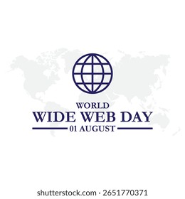 World Wide Web Day, happy World Wide Web Day held on 01 August, World Wide Web Day stock illustration. 