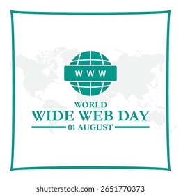 World Wide Web Day, happy World Wide Web Day held on 01 August, World Wide Web Day stock illustration. 