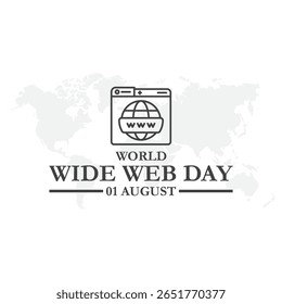 World Wide Web Day, happy World Wide Web Day held on 01 August, World Wide Web Day stock illustration. 
