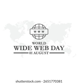 World Wide Web Day, happy World Wide Web Day held on 01 August, World Wide Web Day stock illustration. 