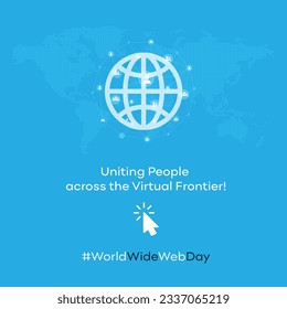 World Wide Web Day, Uniting, Virtual, Creative Social Media Template Design Vector 