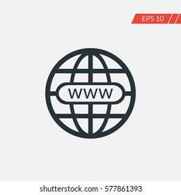 World wide web globe vector icon