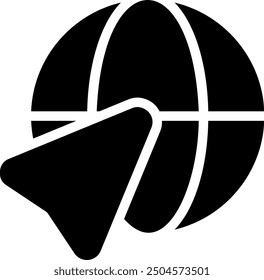 Vector de ilustración de icono de glifo de Web mundial