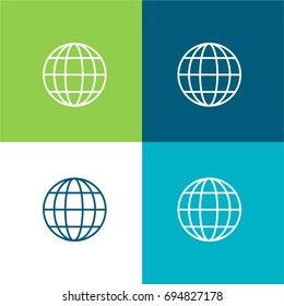 World Wide Web green and blue material color minimal icon or logo design