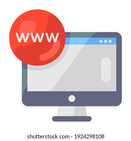
World wide web icon in editable style, web domain 
