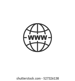 World Wide Web icon flat. Illustration isolated vector sign symbol