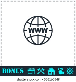 World Wide Web icon flat. Simple vector symbol and bonus icon