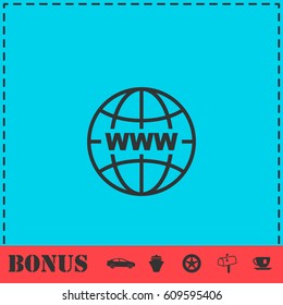 World Wide Web icon flat. Simple vector symbol and bonus icon