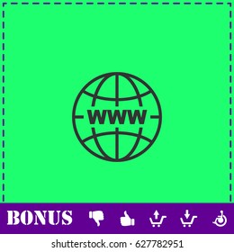 World Wide Web icon flat. Simple vector symbol and bonus icon