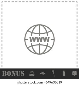 World Wide Web icon flat. Simple vector symbol and bonus icon