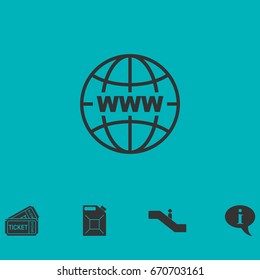 World Wide Web icon flat. Simple vector symbol and bonus icon
