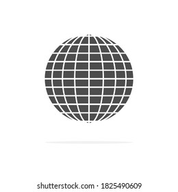 World wide web icon. Globe vector symbol isolated on the white background