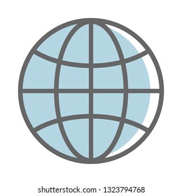 World wide web icon isolated on the white background