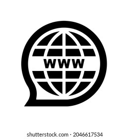 weltweites Websymbol auf weißem Hintergrund
