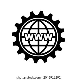 world wide web icon o white background