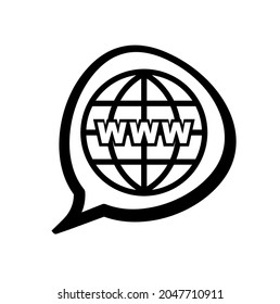 world wide web icon o white background