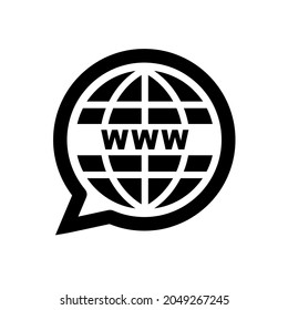 world wide web icon o white background