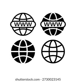 Diseño de Vector de conjunto de iconos de Web mundial.