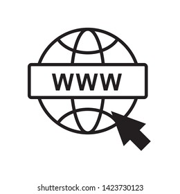 World wide web icon in trendy outline style design. Vector graphic illustration. Suitable for website design, logo, app, and ui. Editable vector stroke. EPS 10.
